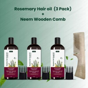 Rosemary Hair oil & Neem Wooden Comb